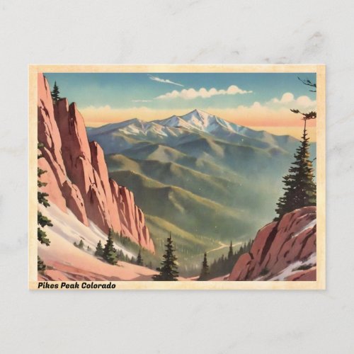 Pikes Peak Colorado Vintage Postcard