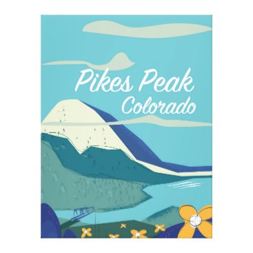 Pikes Peak Colorado vintage style travel poster Canvas Print Pikes Peak Colorado vintage style travel poster Canvas Print