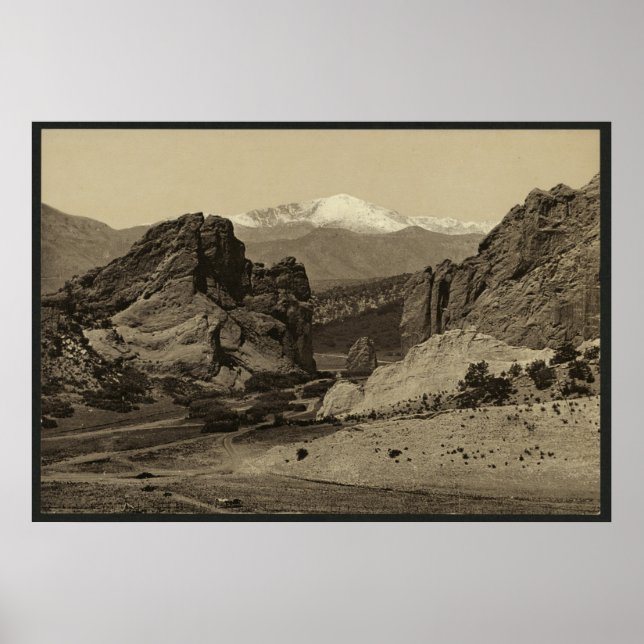 Pike's Peak from the Garden of the Gods Poster (Front)