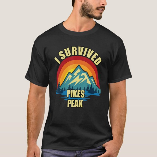 Pikes Peak Hiking Mountian Climbing T-Shirt (Front)