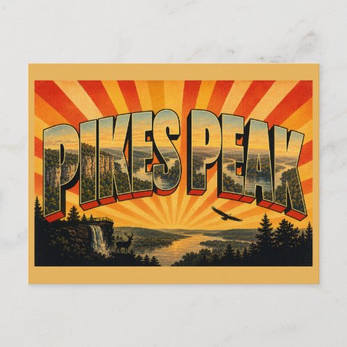 Pikes Peak Iowa Mississippi River Bluffs Forest Postcard