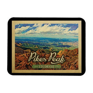 Pikes Peak Magnet Colorado Vintage Travel