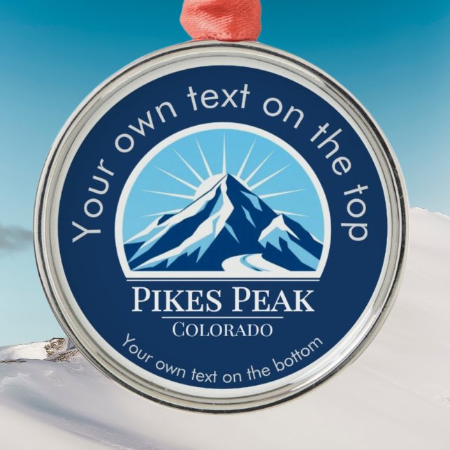 Pikes Peak Mountain Colorado medal Metal Ornament (Creator Uploaded)