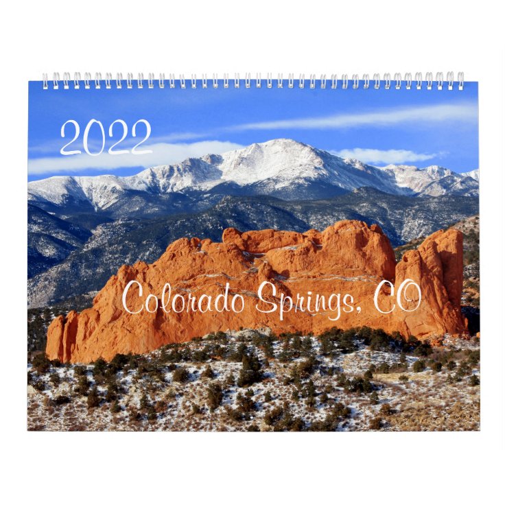 Pikes Peak Mountain, Colorado Springs, CO Calendar Zazzle