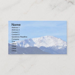 Pikes Peak Mountain, Colorado Springs, Colo Business Card