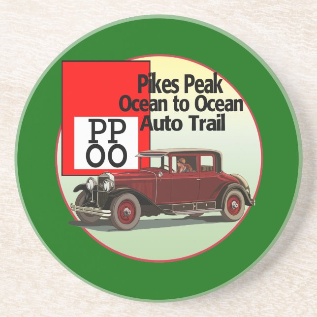 Pikes Peak Ocean to Ocean Auto Trail Drink Coaster (Front)