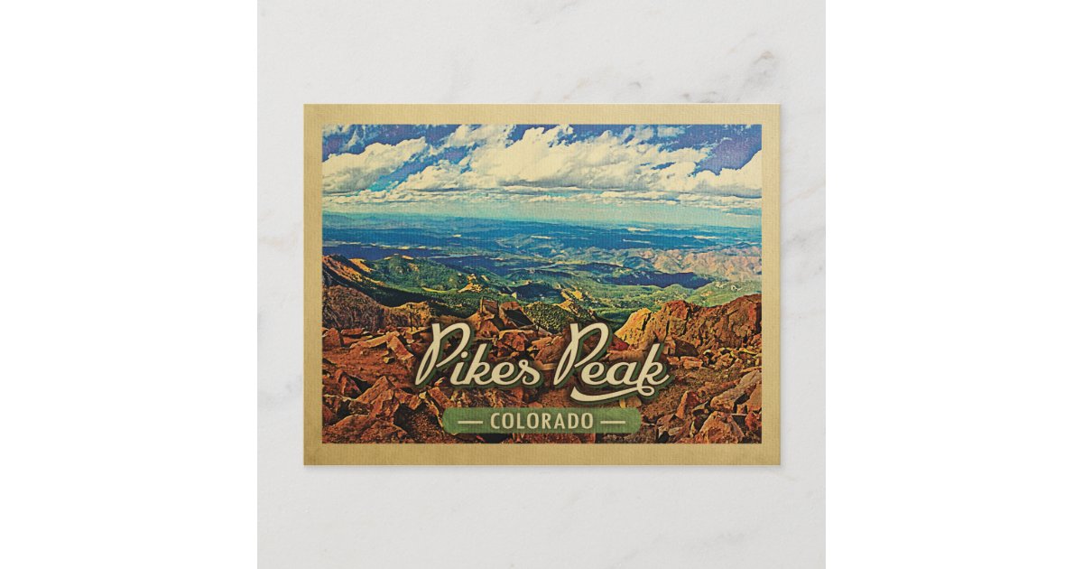 Pikes Peak Postcard Colorado Vintage Travel | Zazzle