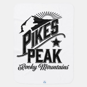 Pikes Peak rocky mountains Vintage art Baby Blanket