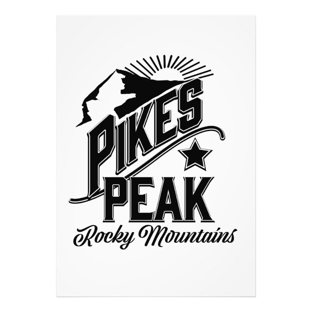 Pikes Peak rocky mountains Vintage art Photo Print (Front)
