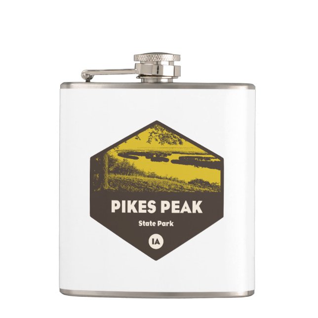 Pikes Peak State Park Iowa Flask (Front)