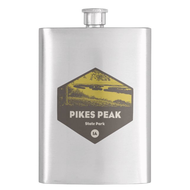 Pikes Peak State Park Iowa Flask (Front)
