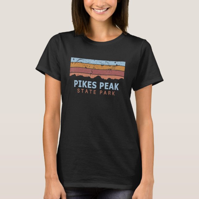 Pikes Peak State Park Iowa Retro Cool T-Shirt (Front)