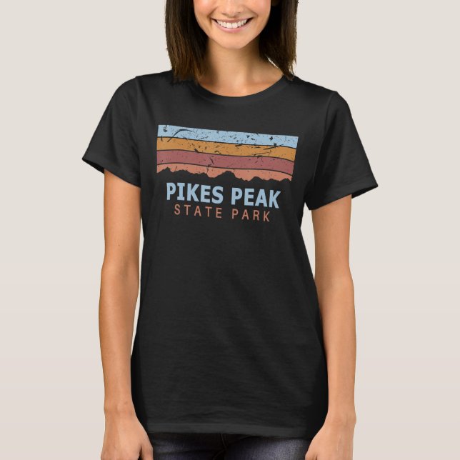 Pikes Peak State Park Iowa Retro Cool T-Shirt (Front)