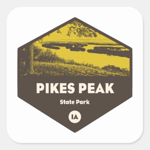 Pikes Peak State Park Iowa Square Sticker