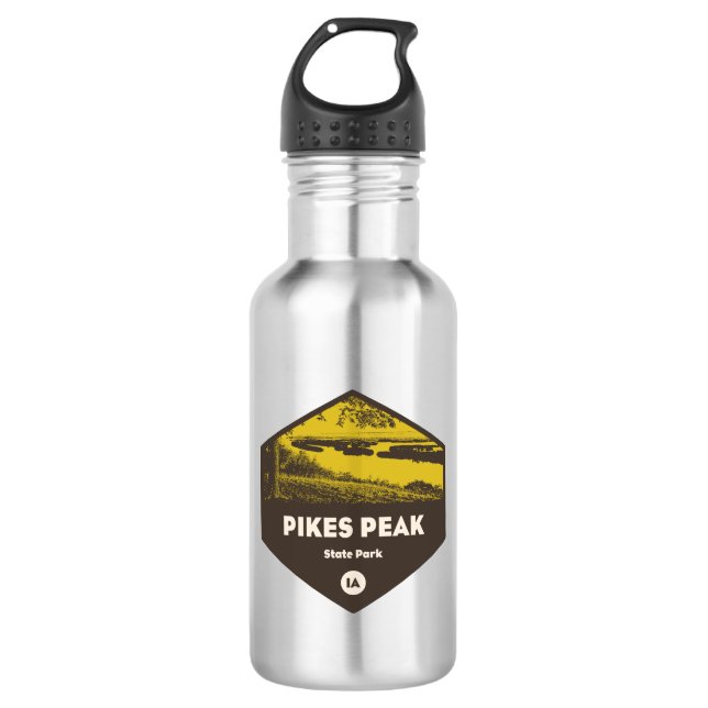Pikes Peak State Park Iowa Stainless Steel Water Bottle (Front)