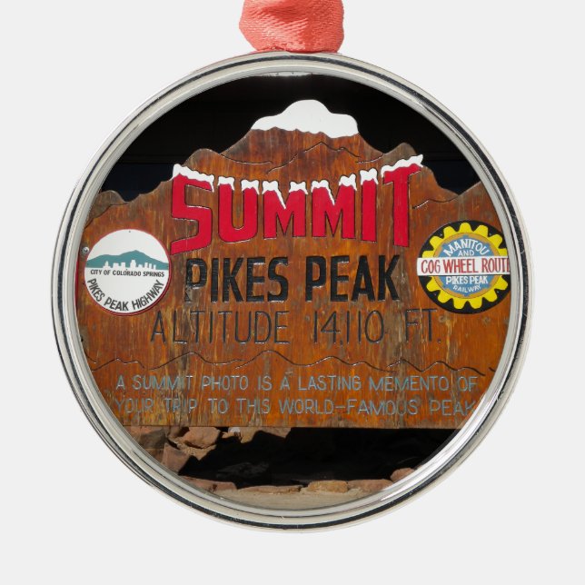 Pike's Peak Summit, Colorado Metal Ornament (Front)