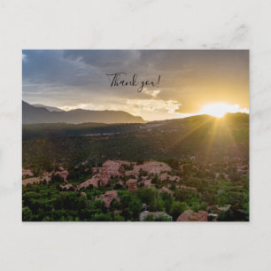 Pikes Peak Sunset Haze Thank You Postcard