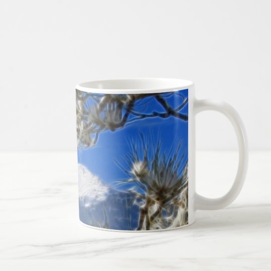 Pikes Peak Winter Snow Covered Fractal Art Coffee Mug