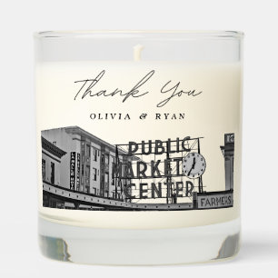 Pikes Place Wedding Seattle Thank You Gift Custom Scented Candle