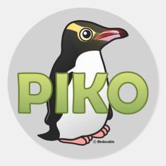Yellow-eyed Penguin Round Sticker