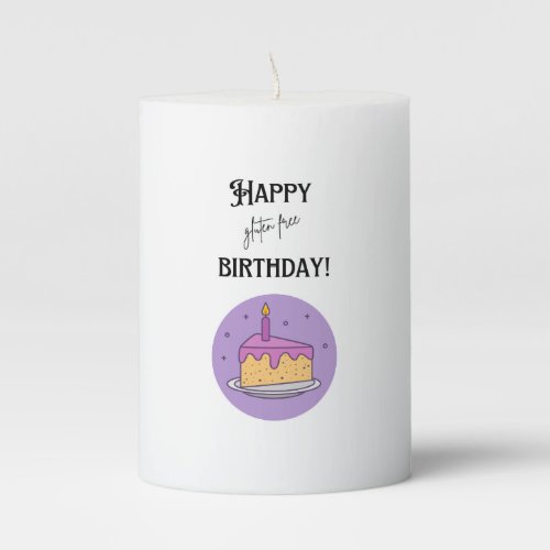 Pilar candle_ Happy Gluten Free Birthday Pillar Candle