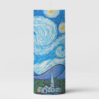 Pilar Candle - Starry Night painting 3 sizes