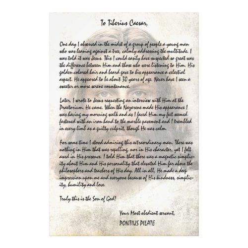 Pilate Letter to Caesar Describing Jesus Christ Photo Print
