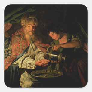 Pilate Washing his Hands (oil on canvas) Square Sticker