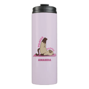 Pilates Badass Workout Kitty Cat Travel Mug
