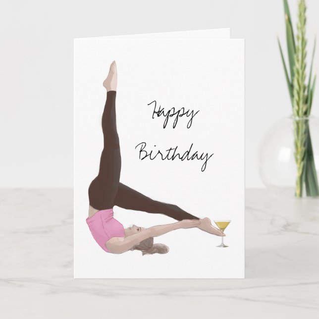 Pilates Birthday card cocktail  (Front)