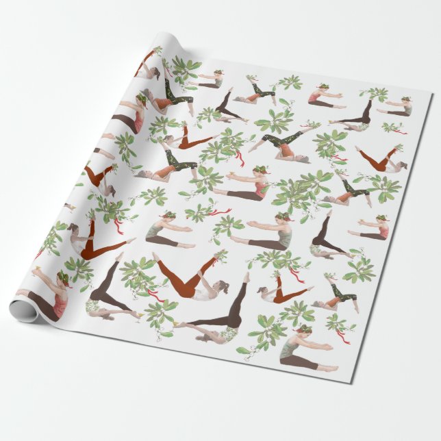 Pilates Christmas Wrapping Paper (Unrolled)