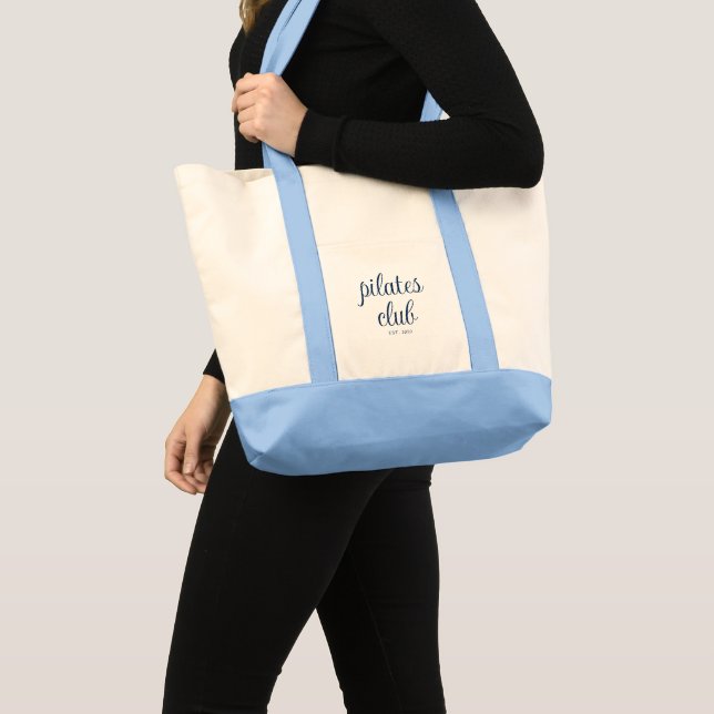 Pilates Club Script Typography Custom Year Tote Bag (Front (Product))