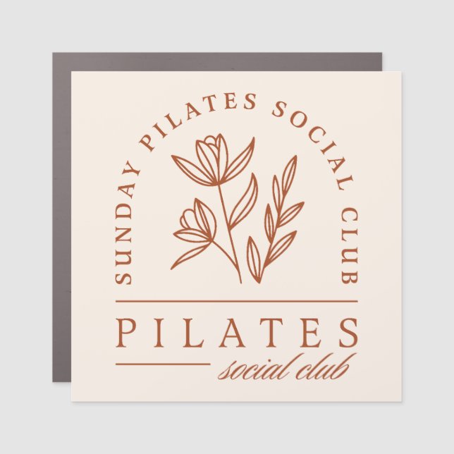 Pilates club sunday boho aesthetic car magnet (Front)