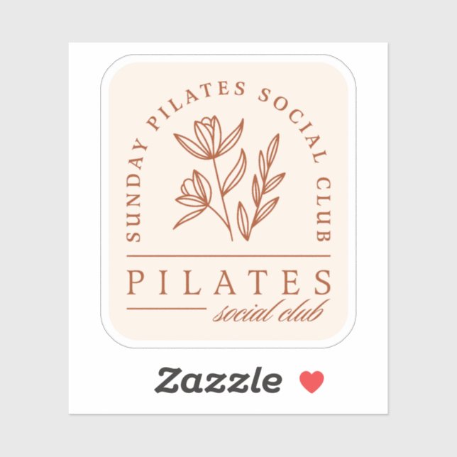 Pilates club sunday boho floral aesthetic sticker (Sheet)