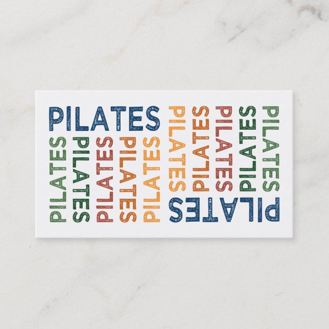 Pilates Cute Colorful Business Card (Front)