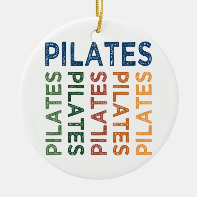 Pilates Cute Colorful Ceramic Ornament (Front)