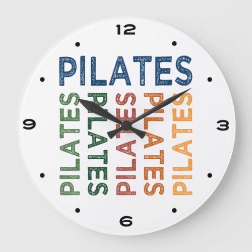 Pilates Cute Colorful Large Clock