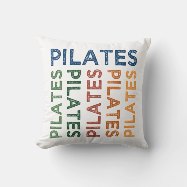 Pilates Cute Colorful Throw Pillow (Front)