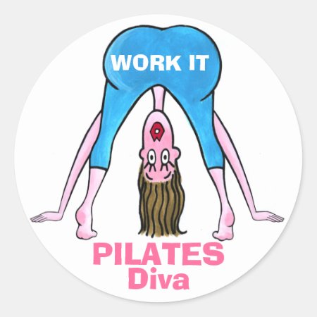 Pilates Diva Classic Round Sticker