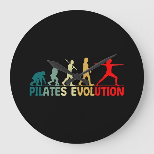 Pilates Evolution of Woman Vintage Large Clock