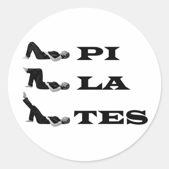 Pilates figures! classic round sticker