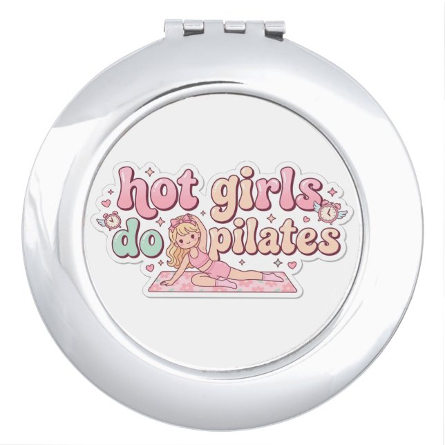Pilates Girl Aesthetic Gift Compact Mirror (Front)
