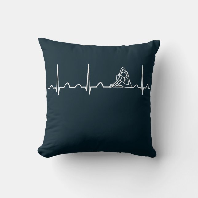 Pilates Heartbeat Throw Pillow (Front)