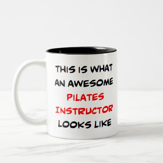 pilates instructor, awesome Two-Tone coffee mug (Left)