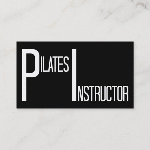 Pilates Instructor Black and White Business Cards