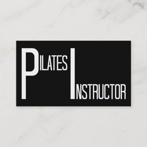 Customizable Pilates Instructor Black and White Business Cards