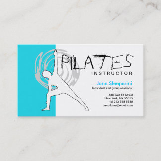 Pilates Instructor Business Card Blue