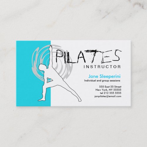 Pilates Instructor Business Card Blue