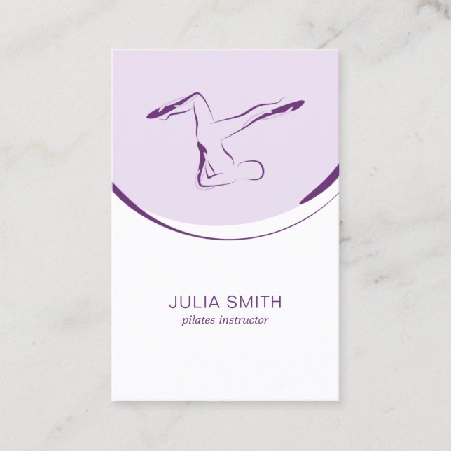 Pilates instructor card with two pilates poses (Front)