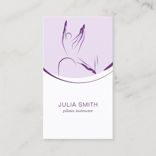 Pilates instructor card with two pilates poses